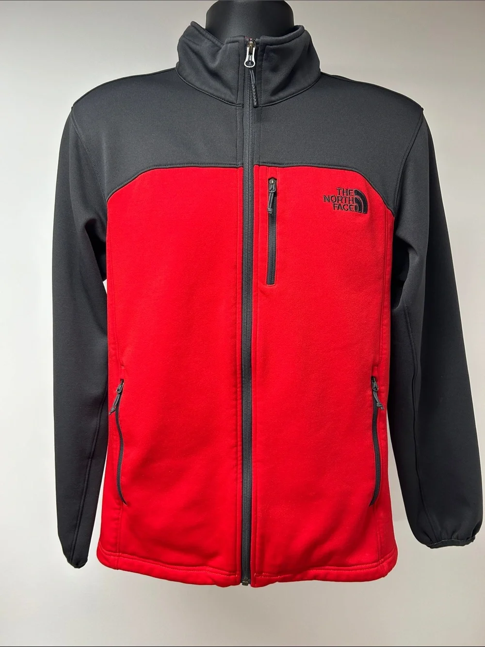 The North Face Red and Black Full-Zip Performance Fleece Jacket